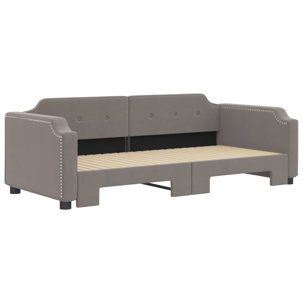 Tagesbett Ausziehbar Taupe 100x200 cm Stoff