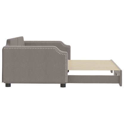 Tagesbett Ausziehbar Taupe 100x200 cm Stoff