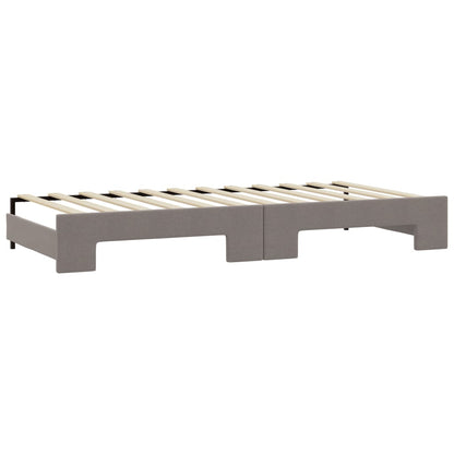 Tagesbett Ausziehbar mit Matratzen Taupe 80x200 cm Stoff