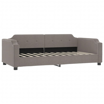 Tagesbett Ausziehbar mit Matratzen Taupe 100x200 cm Stoff