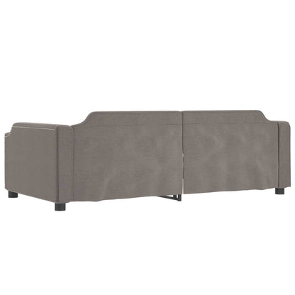 Tagesbett Ausziehbar mit Schubladen Taupe 80x200 cm Stoff