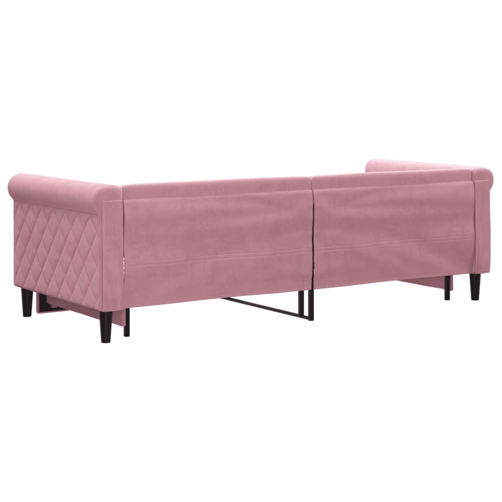 Tagesbett Ausziehbar Rosa 80x200 cm Samt