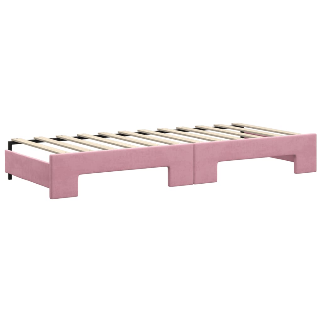 Tagesbett Ausziehbar Rosa 80x200 cm Samt