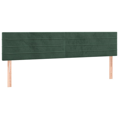 Box spring bed with mattress dark green 200x200 cm velvet