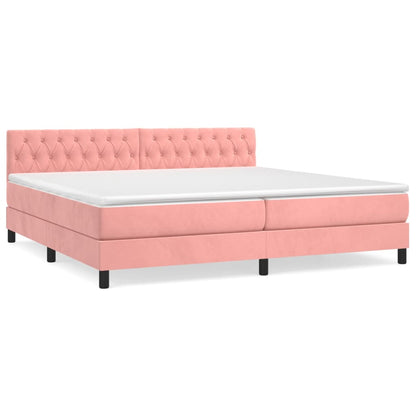 Boxspringbett mit Matratze Rosa 200x200 cm Samt