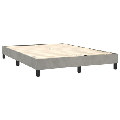 Box spring krevet s madracem svijetlo sivi 140x200 cm baršun