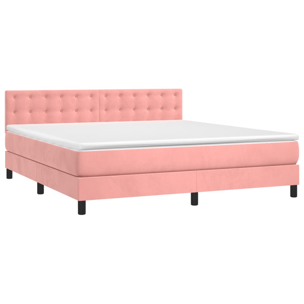 Boxspringbett mit Matratze Rosa 180x200 cm Samt