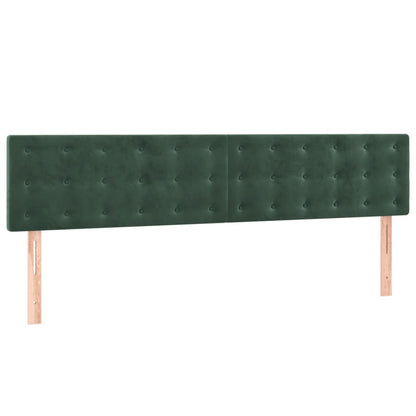 Box spring bed with mattress dark green 200x200 cm velvet