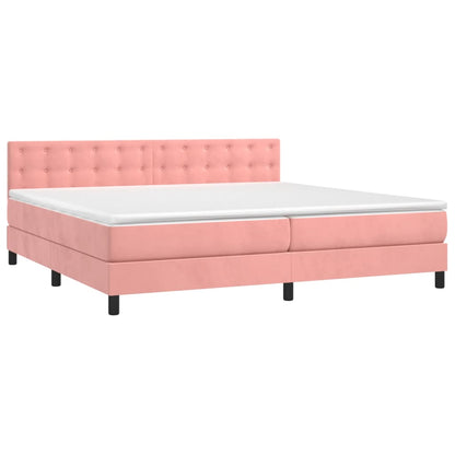 Boxspringbett mit Matratze Rosa 200x200 cm Samt