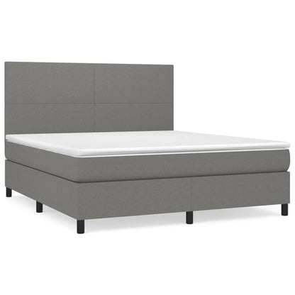 Boxspringbett mit Matratze Dunkelgrau 160x200 cm Stoff