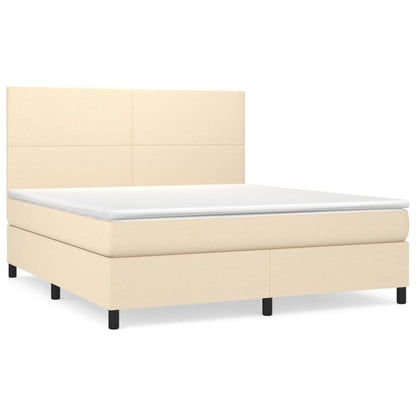 Box spring krevet s krem ​​madracem 160x200 cm štofa