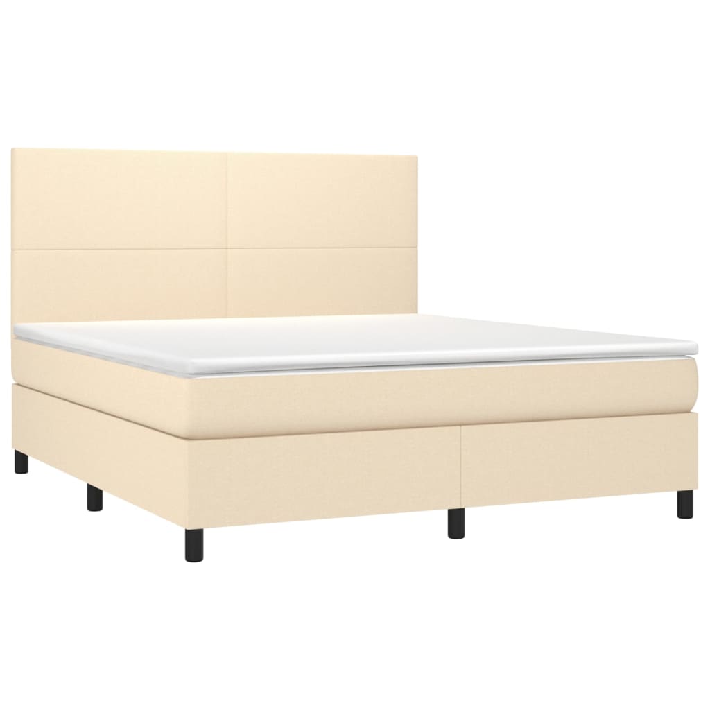 Box spring krevet s krem ​​madracem 160x200 cm štofa