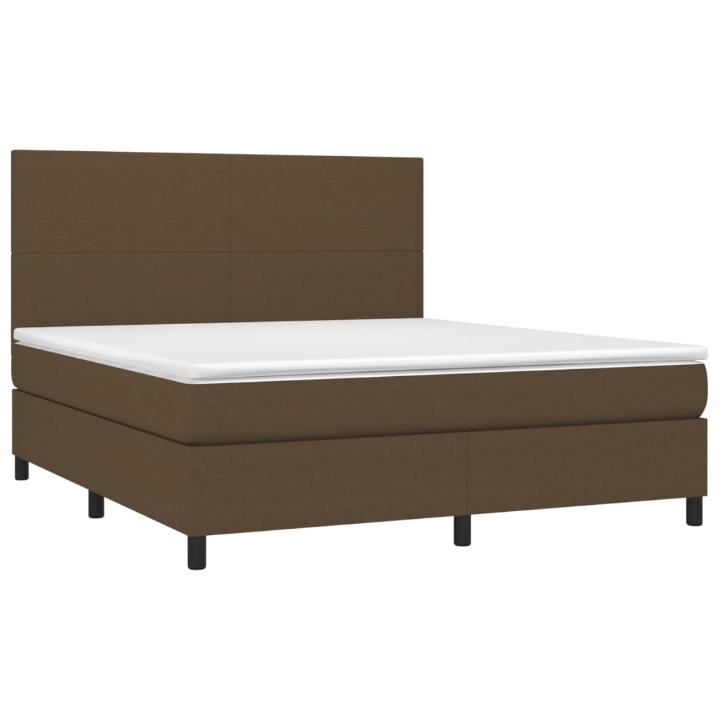 Box spring krevet s madracem tamno smeđa tkanina 180x200 cm