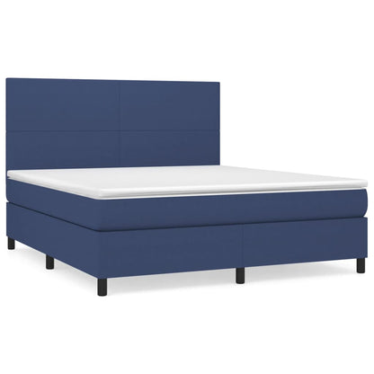 Boxspringbett mit Matratze Blau 180x200 cm Stoff