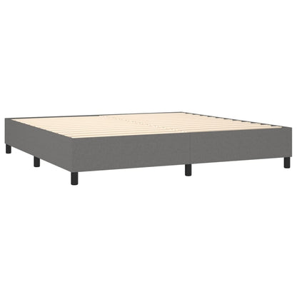 Box spring bed with mattress dark grey 200x200 cm fabric