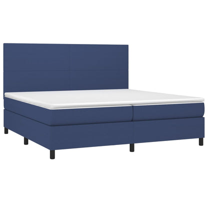 Boxspringbett mit Matratze Blau 200x200 cm Stoff