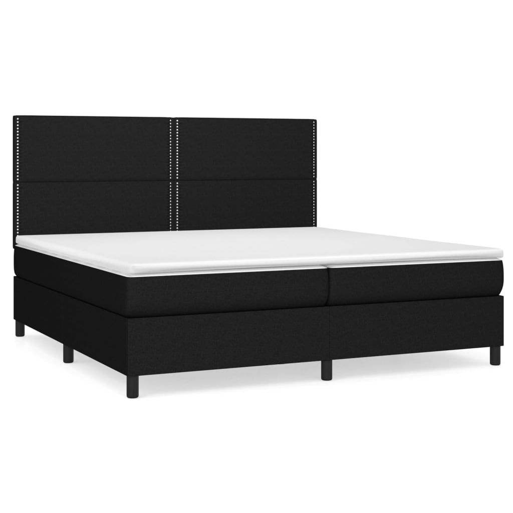 Boxspringbett mit Matratze Schwarz 200x200 cm Stoff