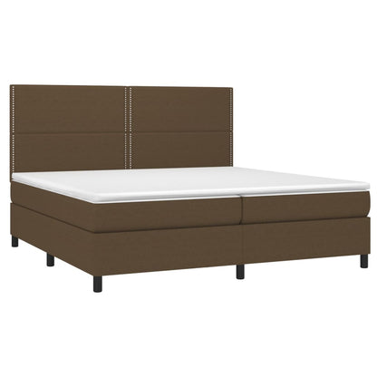 Boxspringbett mit Matratze Dunkelbraun 200x200 cm Stoff