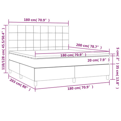 Boxspringbett mit Matratze Dunkelgrau 180x200 cm Stoff