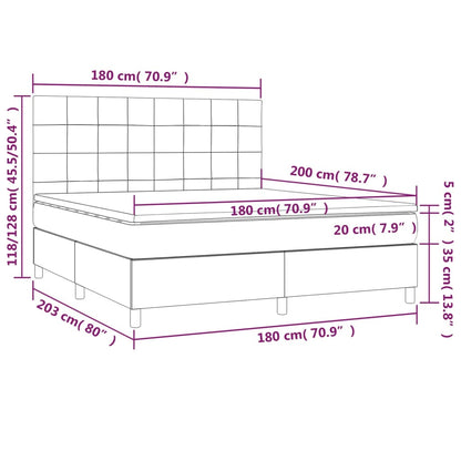 Boxspringbett mit Matratze Dunkelbraun 180x200 cm Stoff