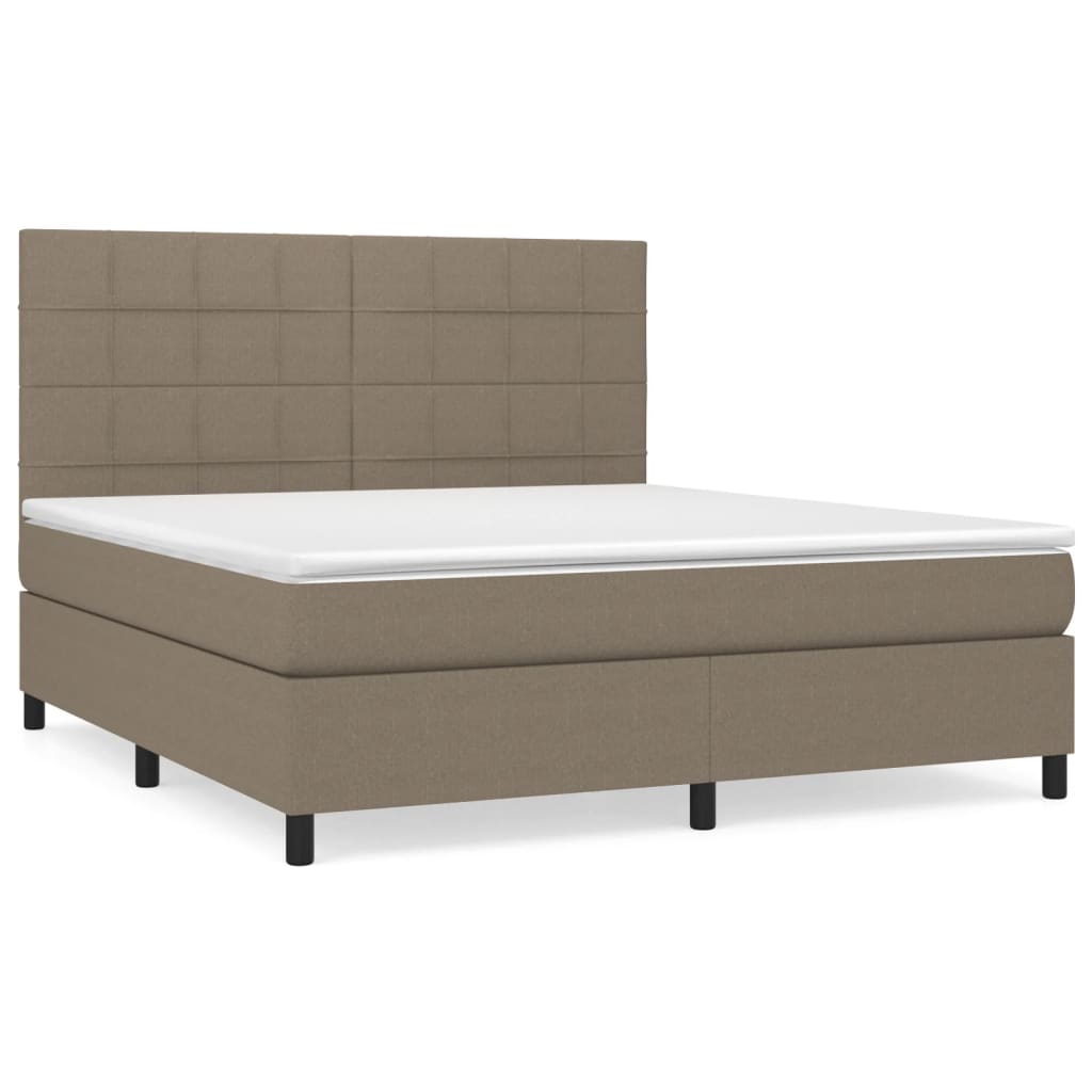 Boxspringbett mit Matratze Taupe 180x200 cm Stoff