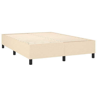 Box spring bed with mattress cream 140x200 cm fabric