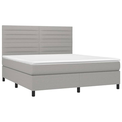 Boxspringbett mit Matratze Hellgrau 160x200 cm Stoff