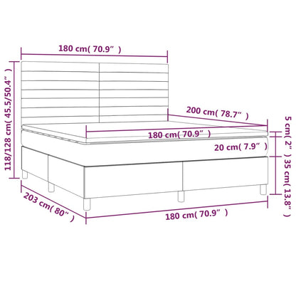 Boxspringbett mit Matratze Blau 180x200 cm Stoff