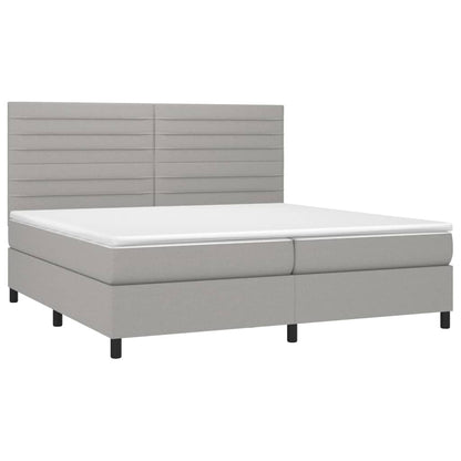 Boxspringbett mit Matratze Hellgrau 200x200 cm Stoff