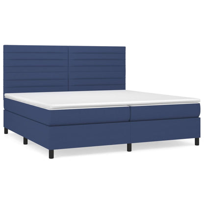 Boxspringbett mit Matratze Blau 200x200 cm Stoff