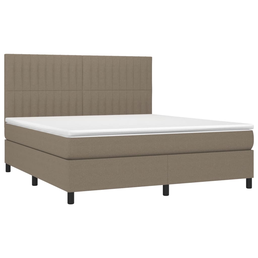 Boxspringbett mit Matratze Taupe 160x200 cm Stoff