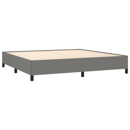 Box spring bed with mattress dark grey 200x200 cm fabric