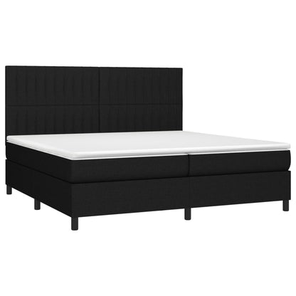 Boxspringbett mit Matratze Schwarz 200x200 cm Stoff