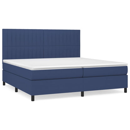 Boxspringbett mit Matratze Blau 200x200 cm Stoff