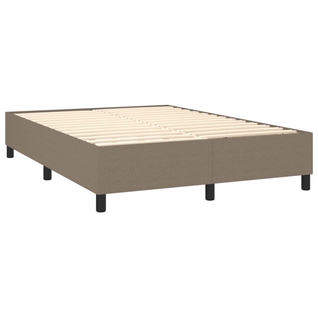 Box spring bed with mattress taupe 140x200 cm fabric