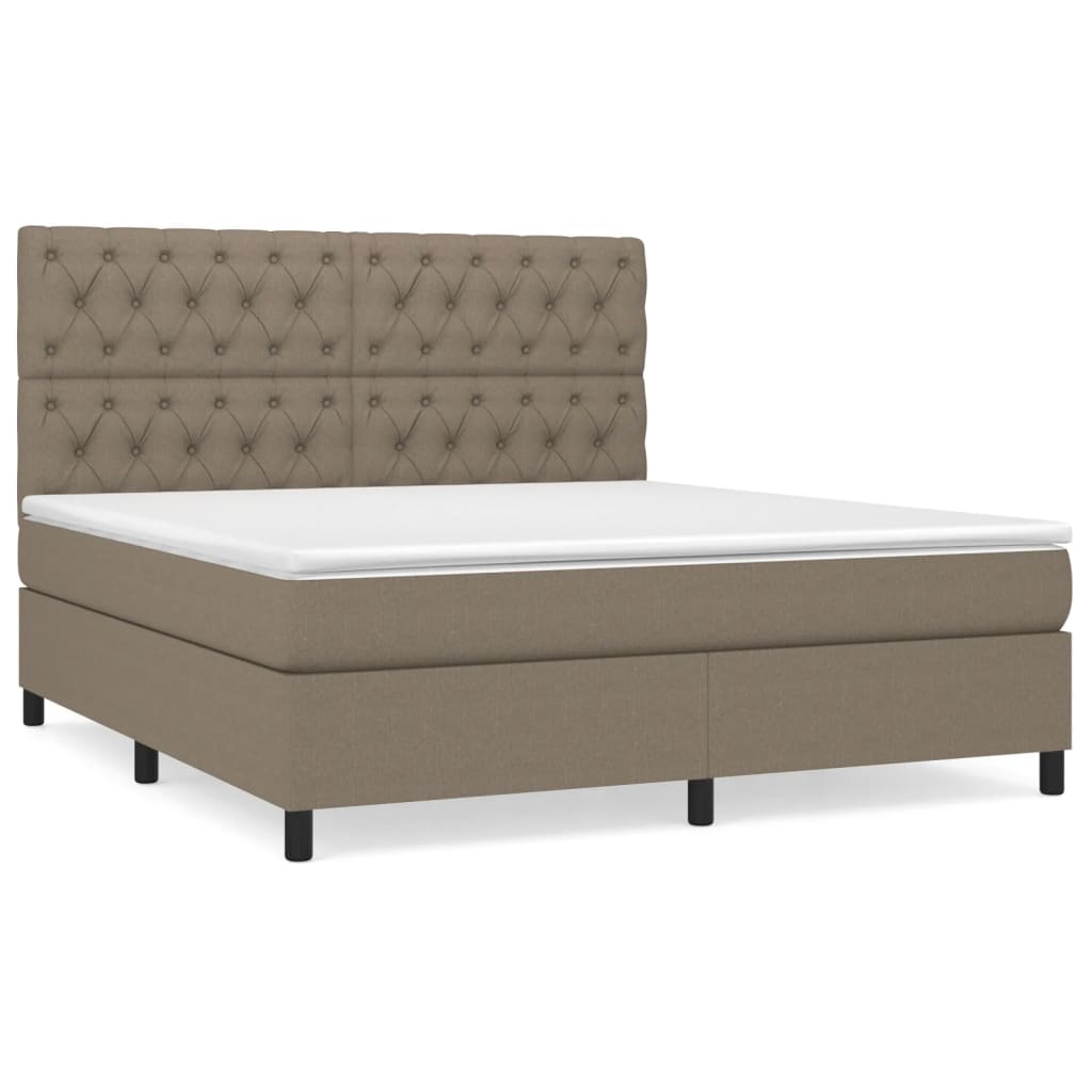 Box spring krevet s madracem taupe 160x200 cm tkanina