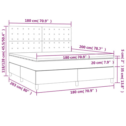 Boxspringbett mit Matratze Schwarz 180x200 cm Stoff