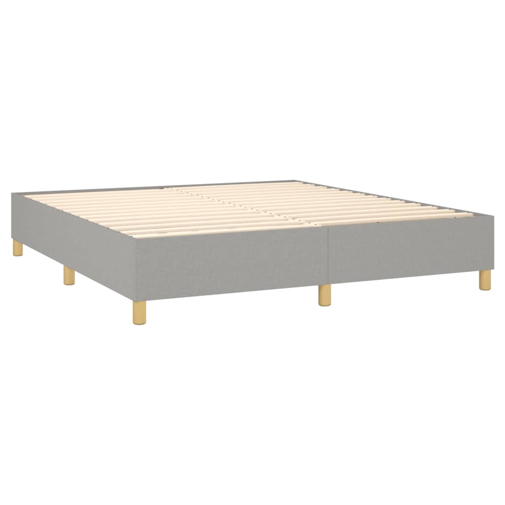 Box spring bed with mattress light grey 160x200 cm fabric