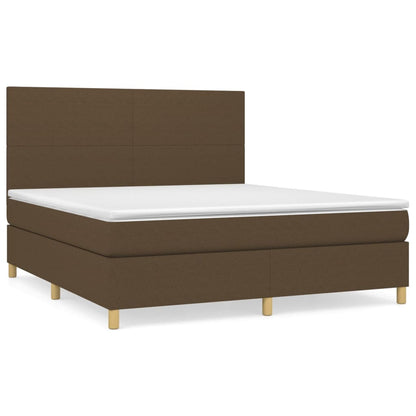 Boxspringbett mit Matratze Dunkelbraun 160x200 cm Stoff