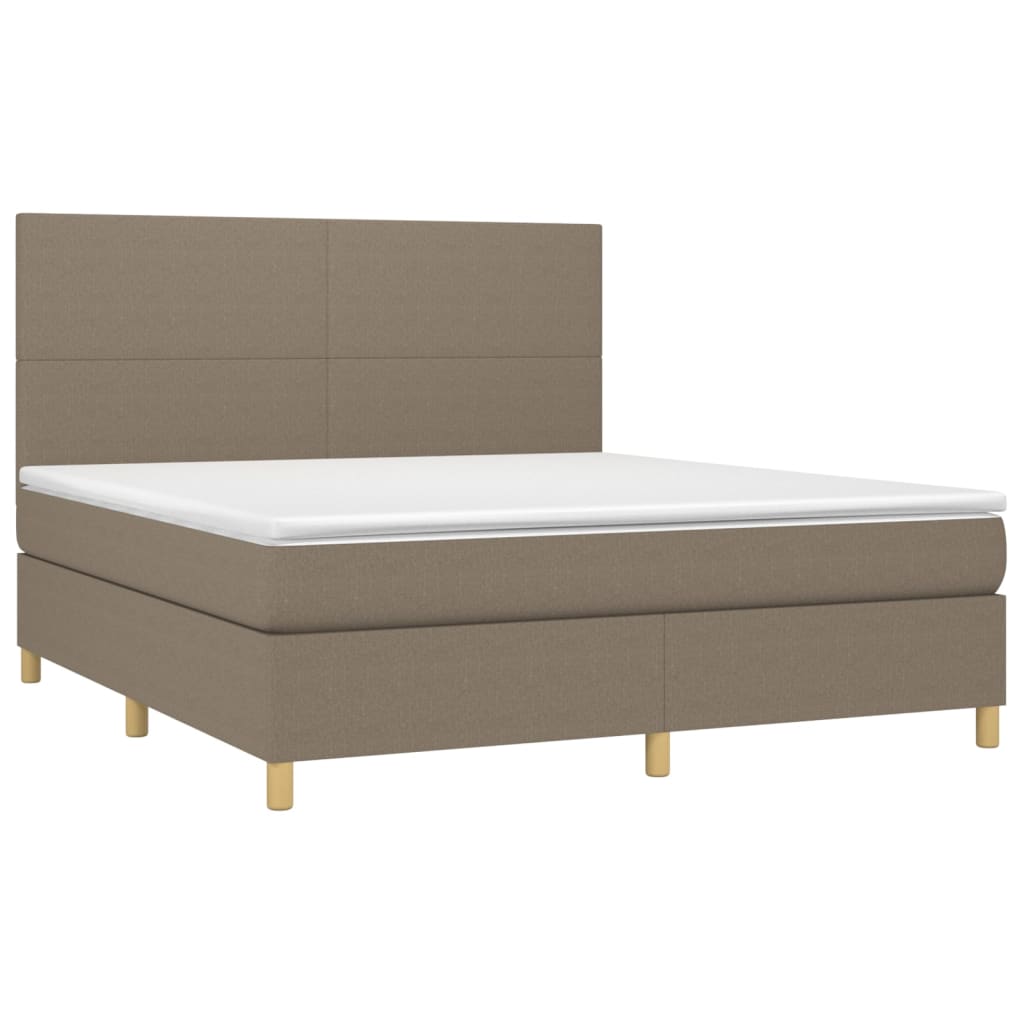 Boxspringbett mit Matratze Taupe 160x200 cm Stoff