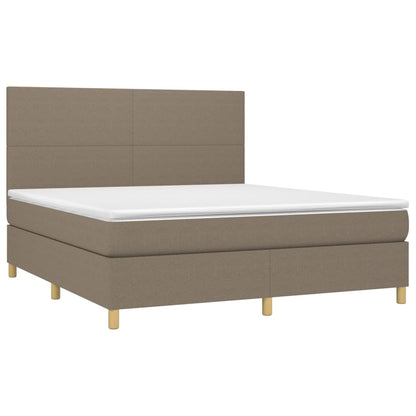 Boxspringbett mit Matratze Taupe 180x200 cm Stoff