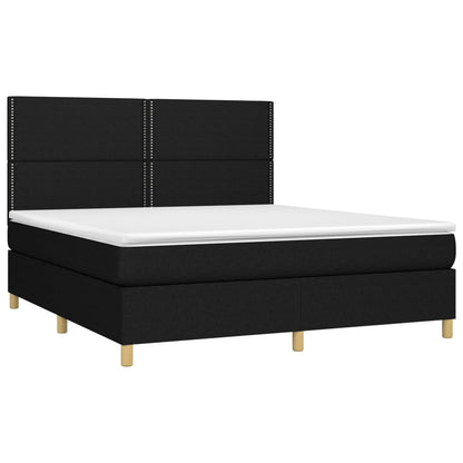 Boxspringbett mit Matratze Schwarz 180x200 cm Stoff