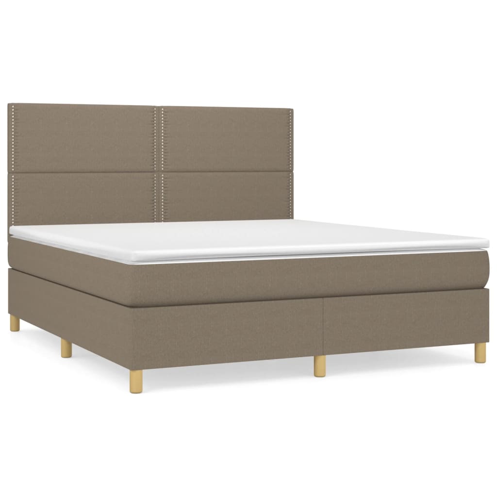 Boxspringbett mit Matratze Taupe 180x200 cm Stoff