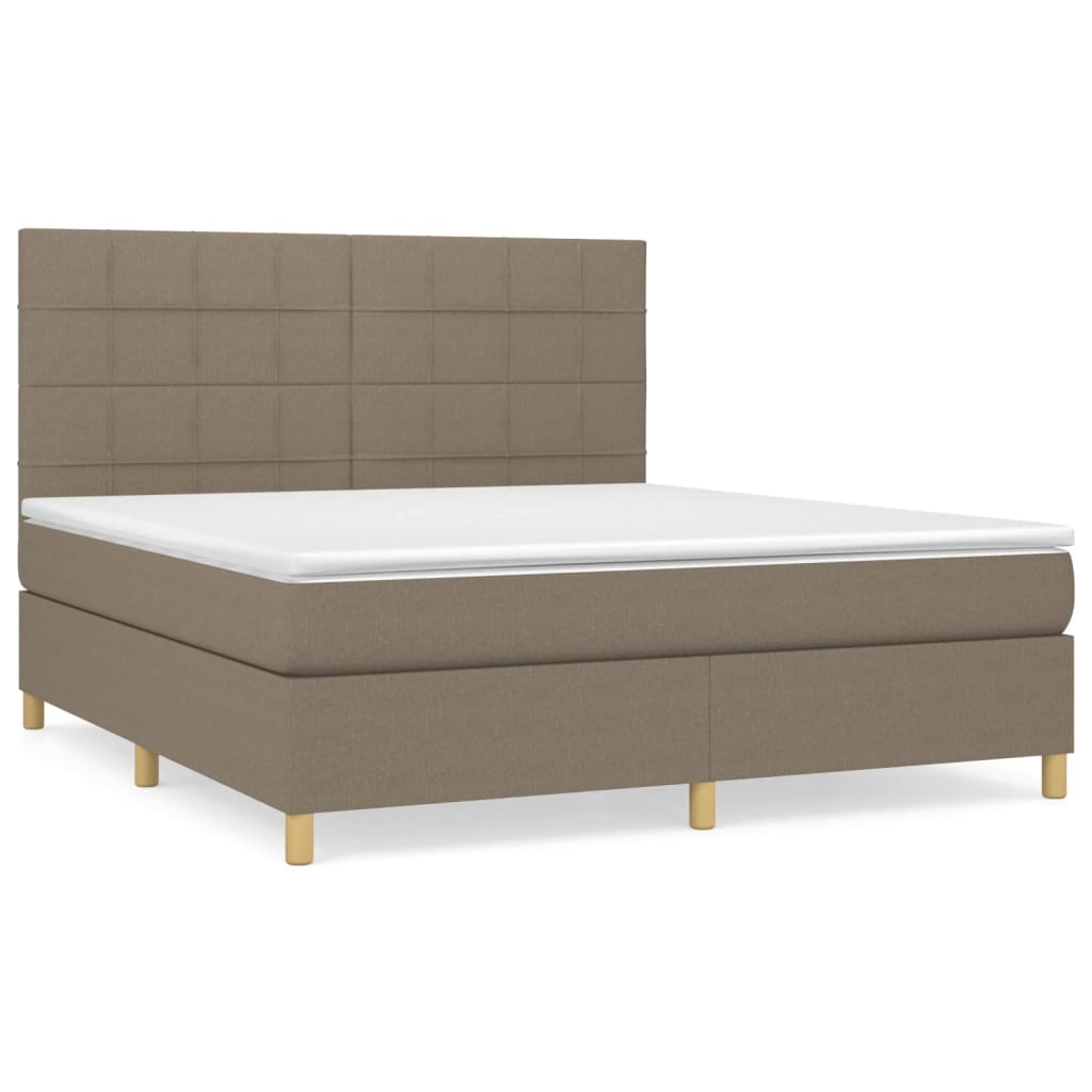 Boxspringbett mit Matratze Taupe 160x200 cm Stoff