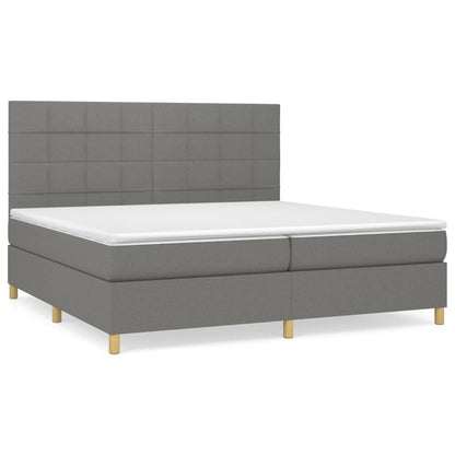 Boxspringbett mit Matratze Dunkelgrau 200x200 cm Stoff