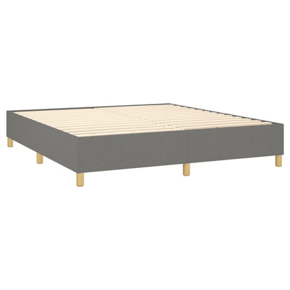 Box spring bed with mattress dark grey 160x200 cm fabric