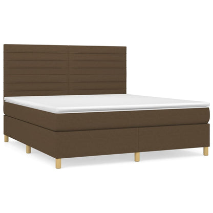 Boxspringbett mit Matratze Dunkelbraun 160x200 cm Stoff