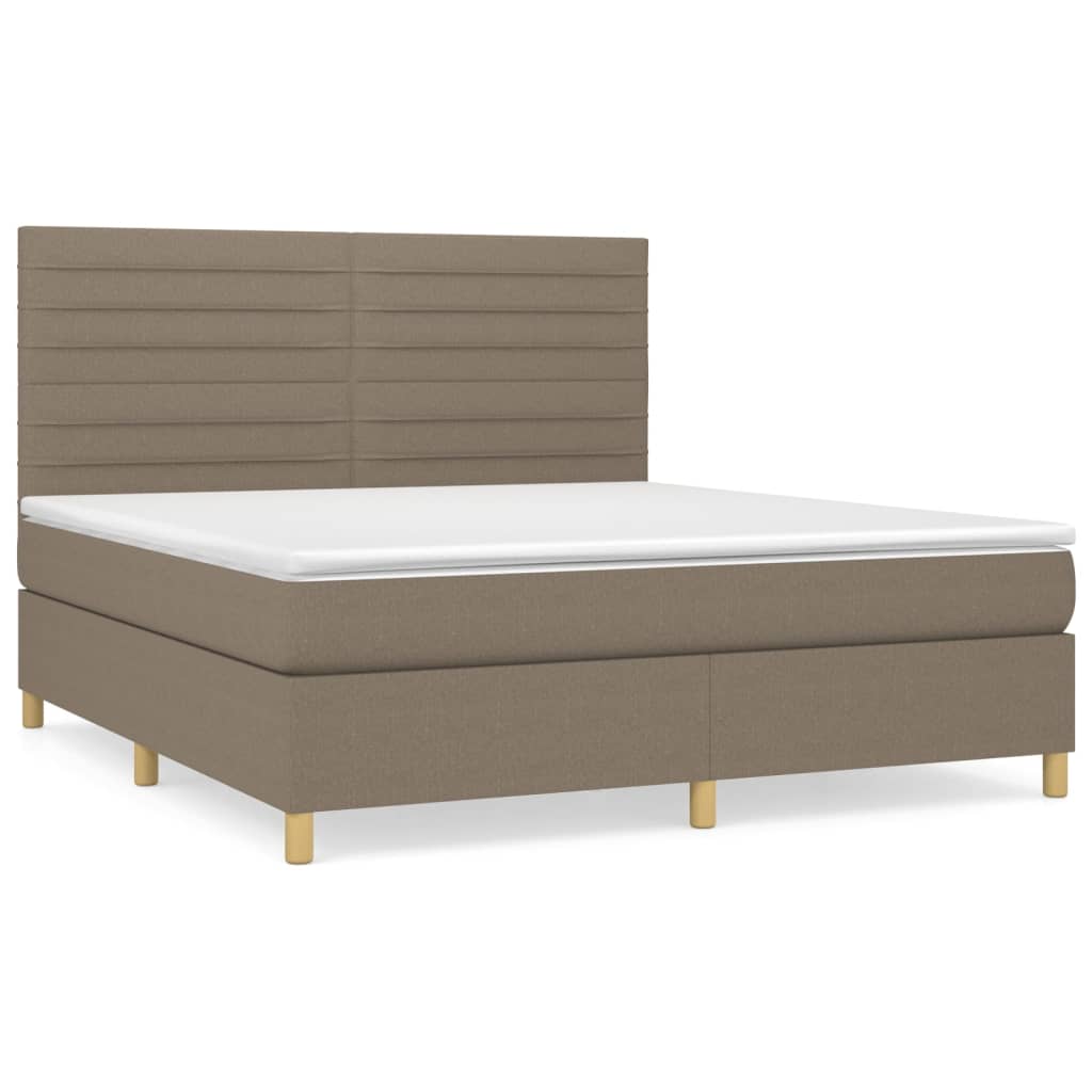 Boxspringbett mit Matratze Taupe 160x200 cm Stoff