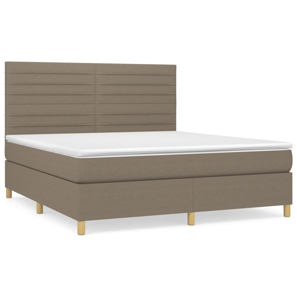 Boxspringbett mit Matratze Taupe 180x200 cm Stoff