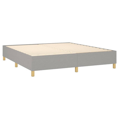 Boxspringbett mit Matratze Hellgrau 180x200 cm Stoff